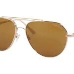 Tom Ford FT0670-28E Sunglasses Gold Frame w/Brown Lens 61mm